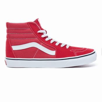 Vans Sk8-Hi - Miesten Korkeavartiset tennarit - Punainen Valkoinen